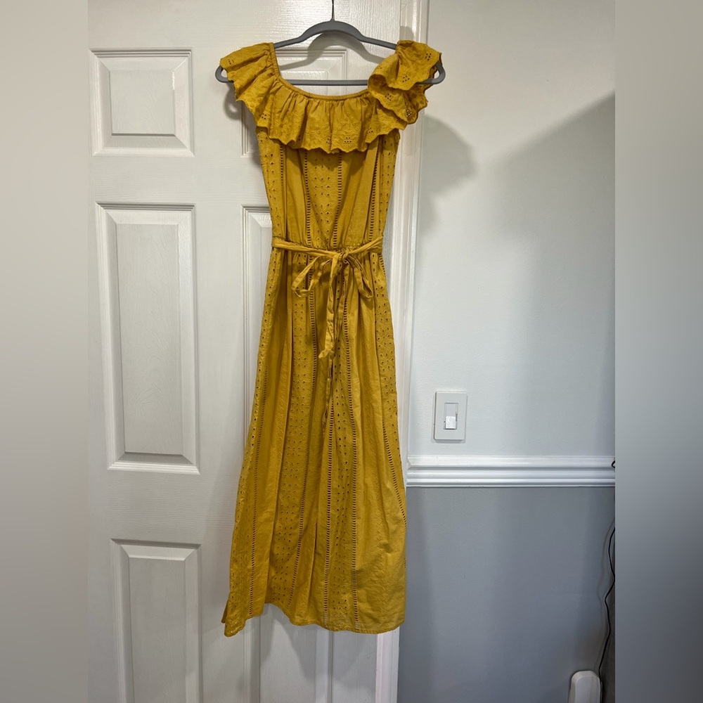 Zara Yellow Ruffled Maxi Dress